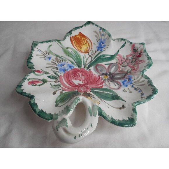 Vintage Other - Vintage Italy Handpainted Floral trinket dish